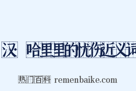 汉·哈里里的忧伤近义词是什么意思的图片